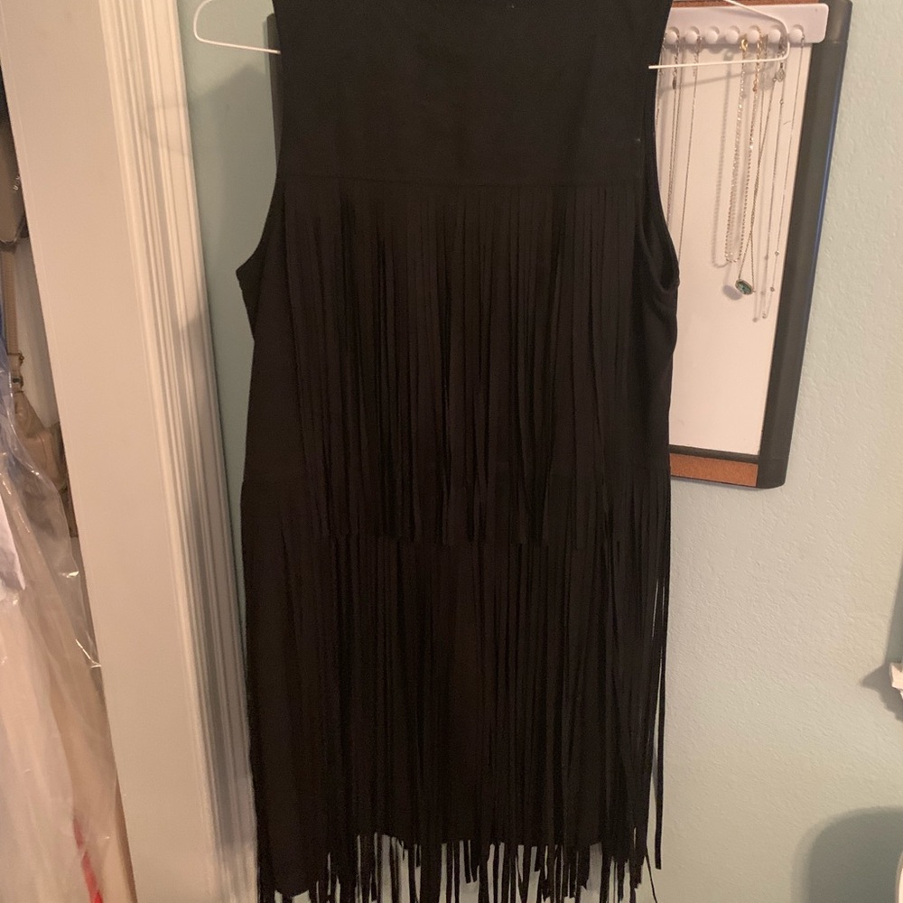 Black fringe dress